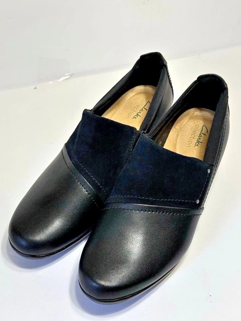 Clarks Emily Strep Black Leather Shoes US 9.5 M